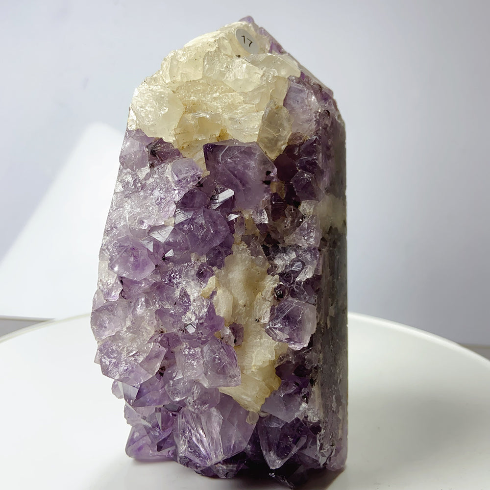 High Quality Amethyst Calcite Decoration Cluster Geode Free Form Ornaments