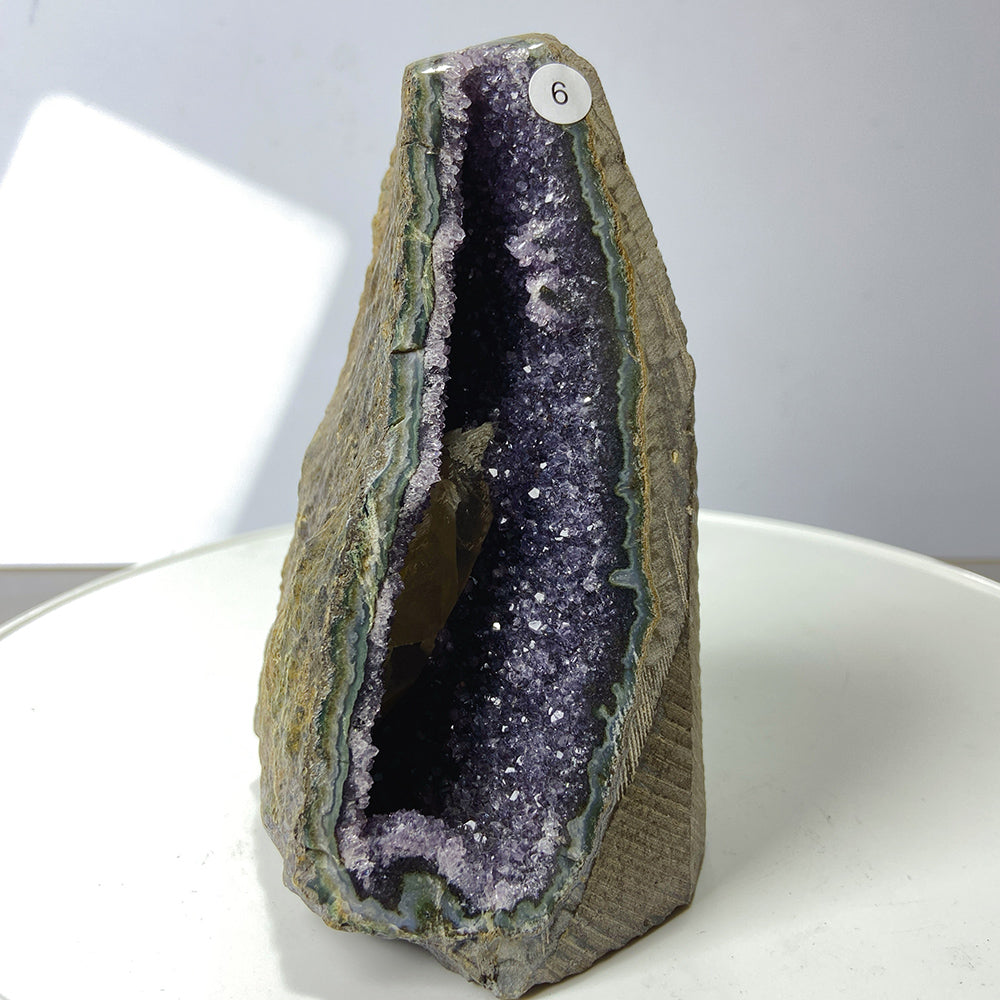 High Quality Amethyst Calcite Decoration Cluster Geode Free Form Ornaments