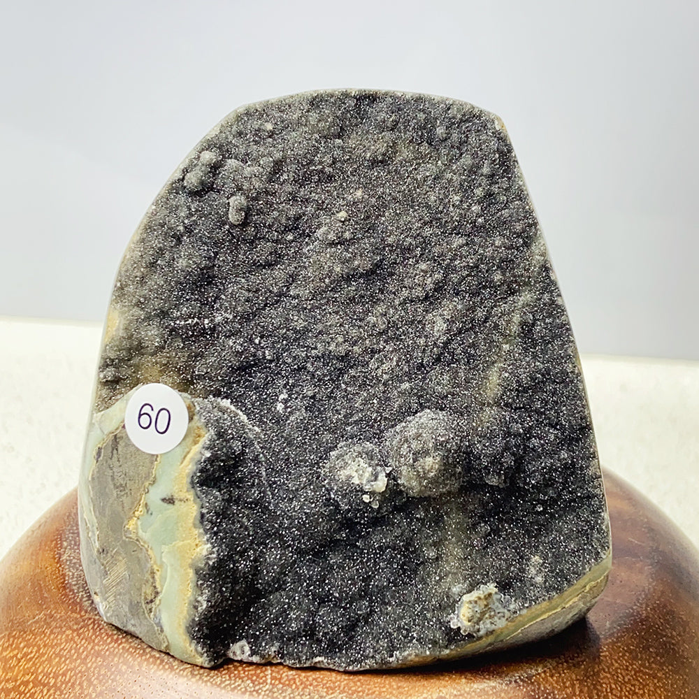 Black Forest Amethyst Cluster Geode Ornament Crystal Druzy Stone Decoration