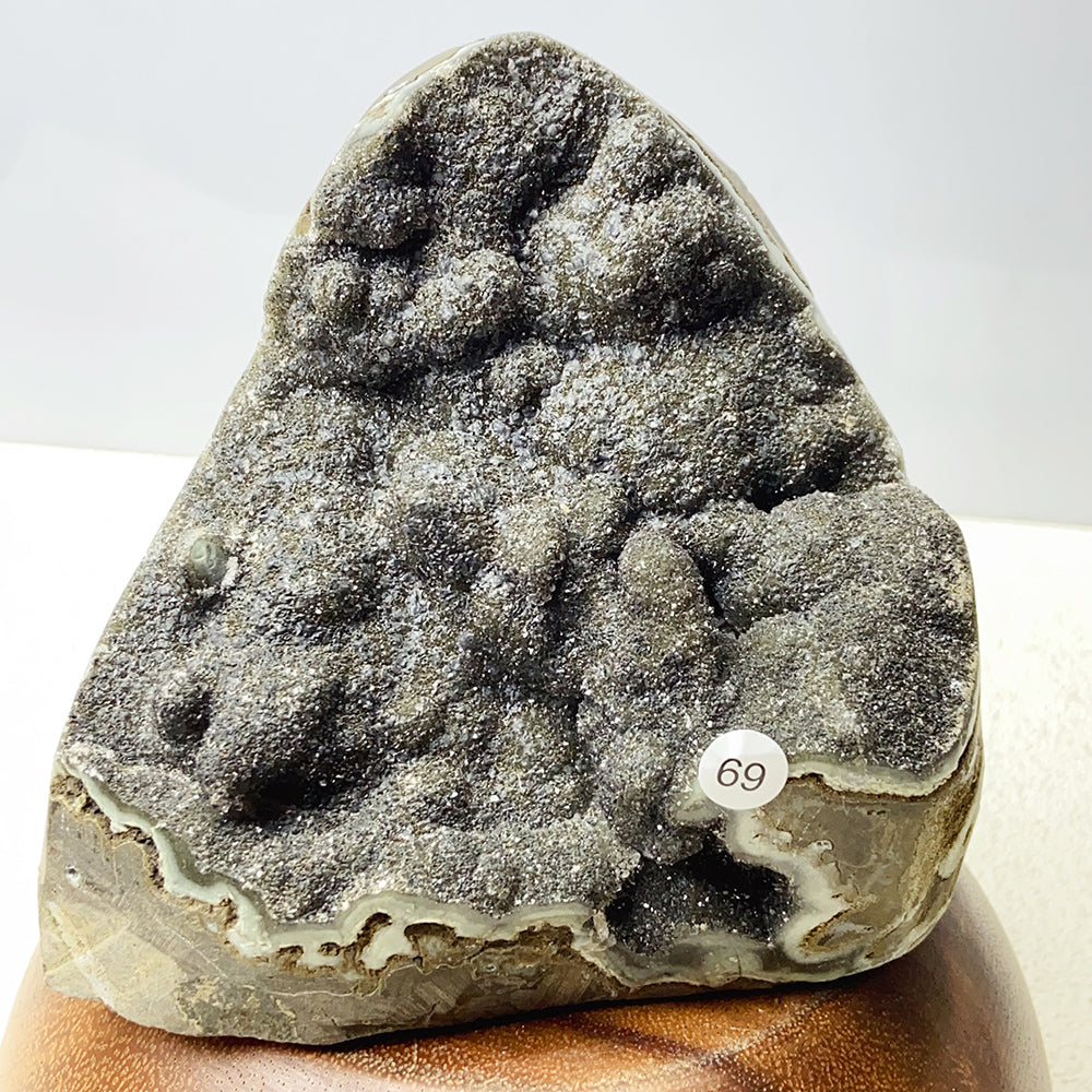Black Forest Amethyst Cluster Geode Ornament Crystal Druzy Stone Decoration