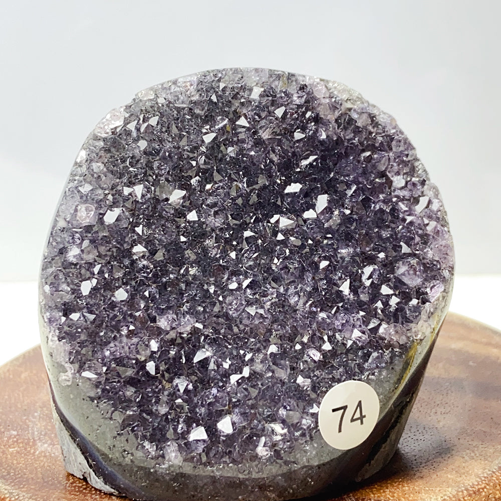 Black Forest Amethyst Cluster Geode Ornament Crystal Druzy Stone Decoration