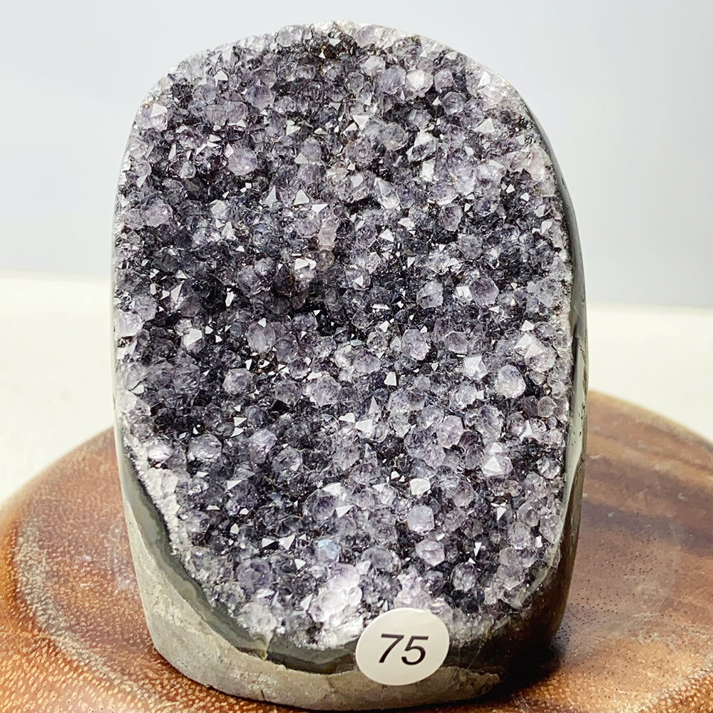 Black Forest Amethyst Cluster Geode Ornament Crystal Druzy Stone Decoration