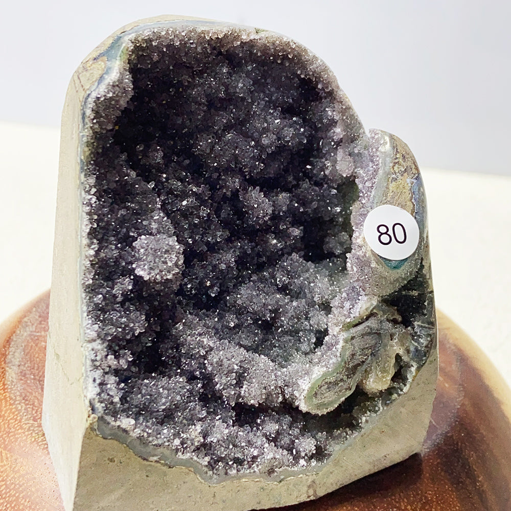 Black Forest Amethyst Cluster Geode Ornament Crystal Druzy Stone Decoration