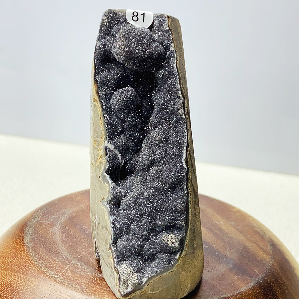 Black Forest Amethyst Cluster Geode Ornament Crystal Druzy Stone Decoration