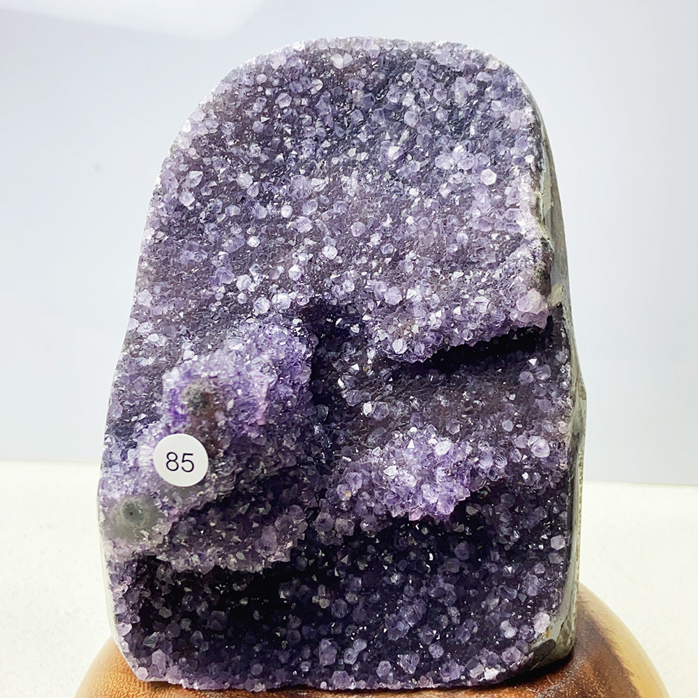 Black Forest Amethyst Cluster Geode Ornament Crystal Druzy Stone Decoration