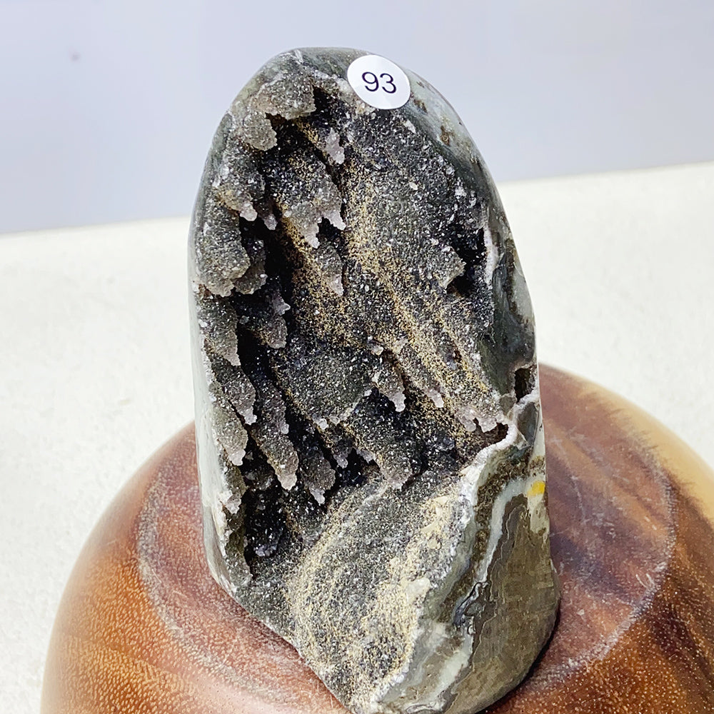 Black Forest Amethyst Cluster Geode Ornament Crystal Druzy Stone Decoration