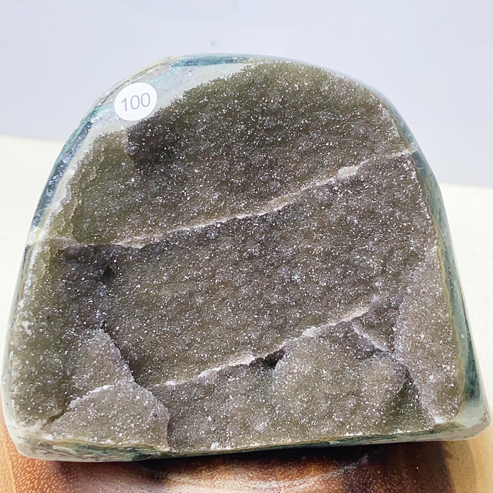 Black Forest Amethyst Cluster Geode Ornament Crystal Druzy Stone Decoration