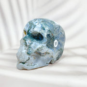 Green Moss Agate Carved Skulls Crystal