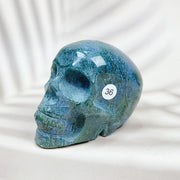 Green Moss Agate Carved Skulls Crystal