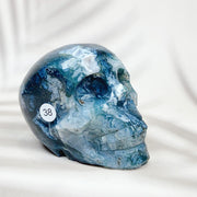 Green Moss Agate Carved Skulls Crystal