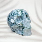 Green Moss Agate Carved Skulls Crystal