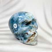 Green Moss Agate Carved Skulls Crystal
