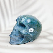 Green Moss Agate Carved Skulls Crystal