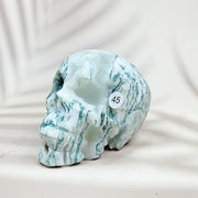 Green Moss Agate Carved Skulls Crystal