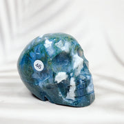 Green Moss Agate Carved Skulls Crystal