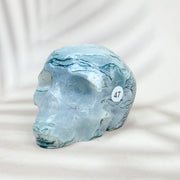 Green Moss Agate Carved Skulls Crystal