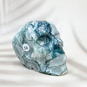 Green Moss Agate Carved Skulls Crystal