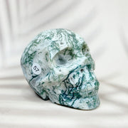 Green Moss Agate Carved Skulls Crystal