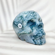 Green Moss Agate Carved Skulls Crystal