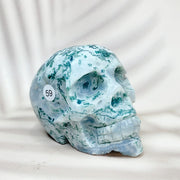 Green Moss Agate Carved Skulls Crystal