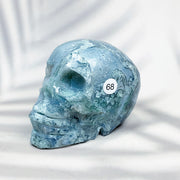 Green Moss Agate Carved Skulls Crystal