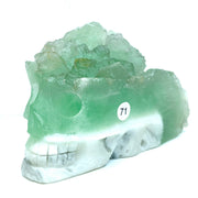 Fluorite Cluster  Carved Crystal Skull