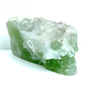 Fluorite Cluster  Carved Crystal Skull