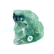 Fluorite Cluster  Carved Crystal Skull
