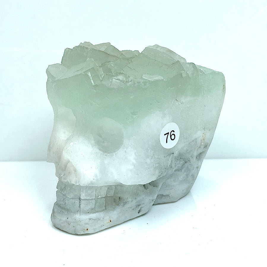 Fluorite Cluster  Carved Crystal Skull