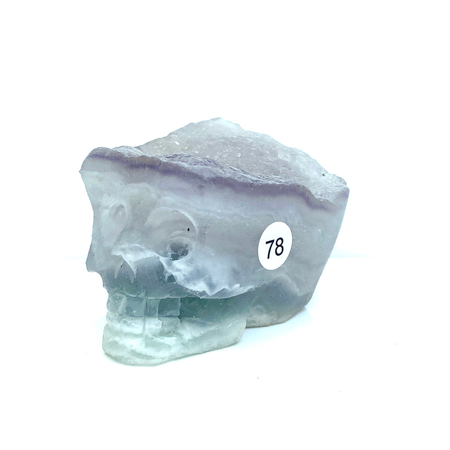 Fluorite Cluster  Carved Crystal Skull