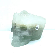 Fluorite Cluster  Carved Crystal Skull