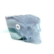 Fluorite Cluster  Carved Crystal Skull