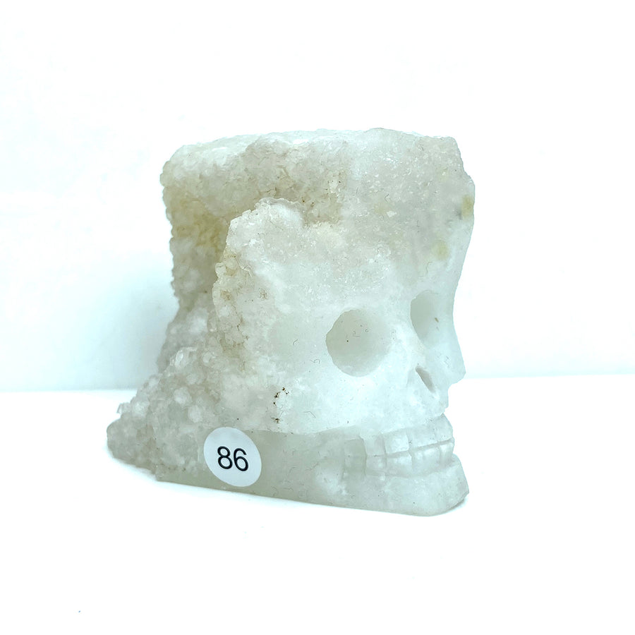 Fluorite Cluster  Carved Crystal Skull