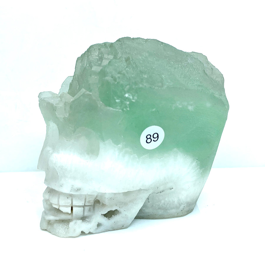 Fluorite Cluster  Carved Crystal Skull
