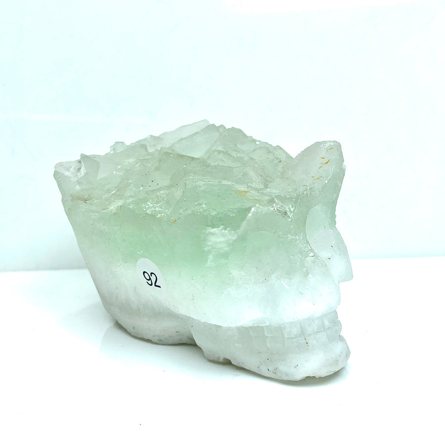Fluorite Cluster  Carved Crystal Skull