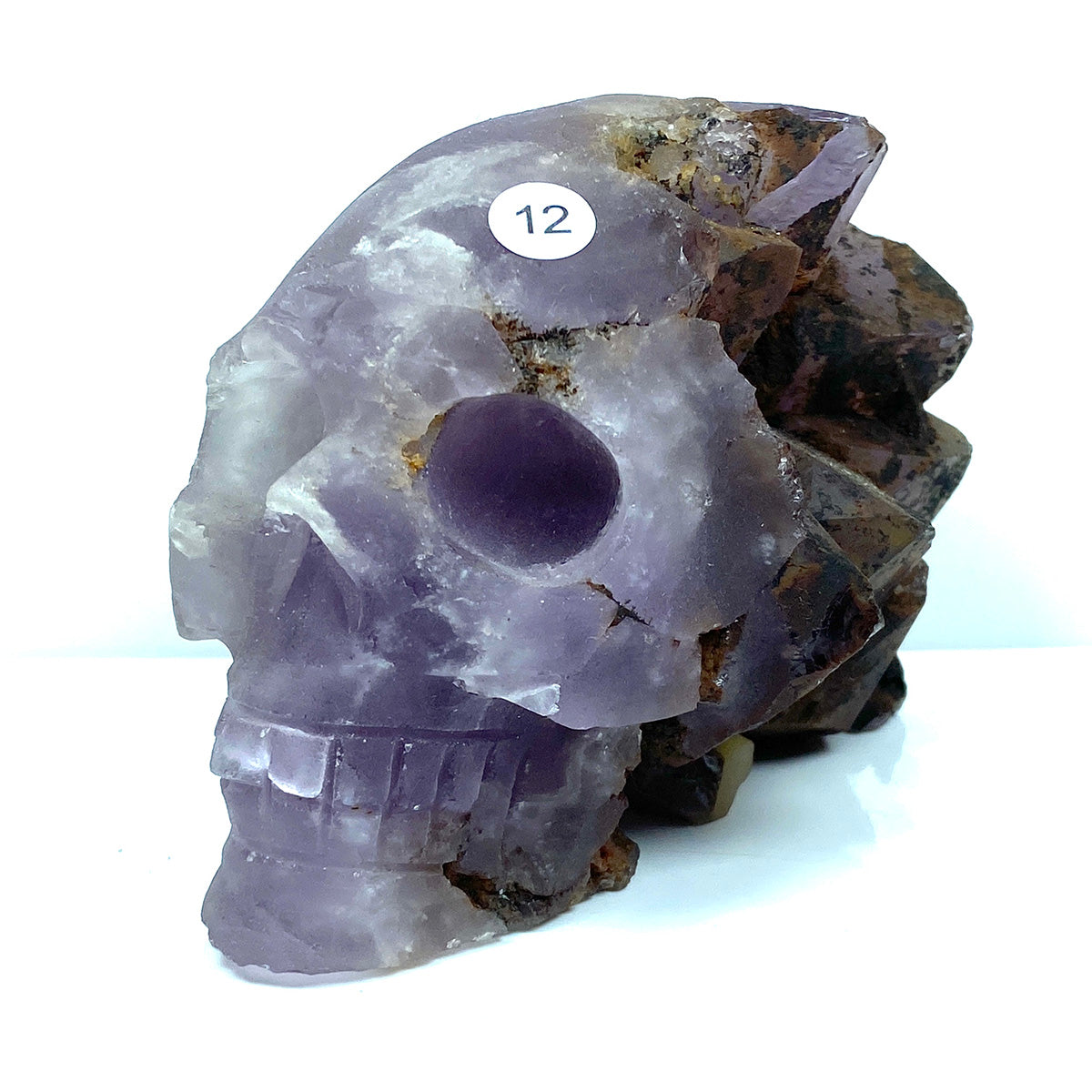Amethyst Cluster Skull