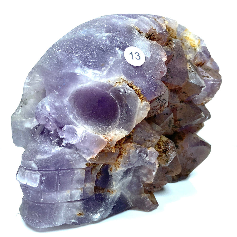 Amethyst Cluster Skull