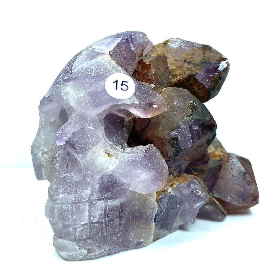 Amethyst Cluster Skull