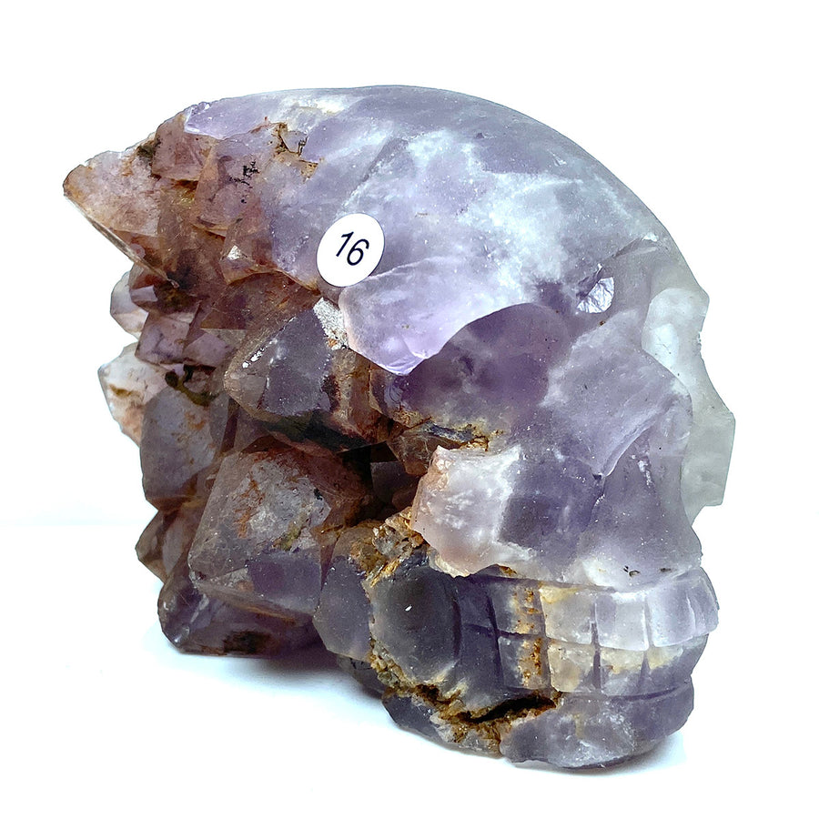Amethyst Cluster Skull