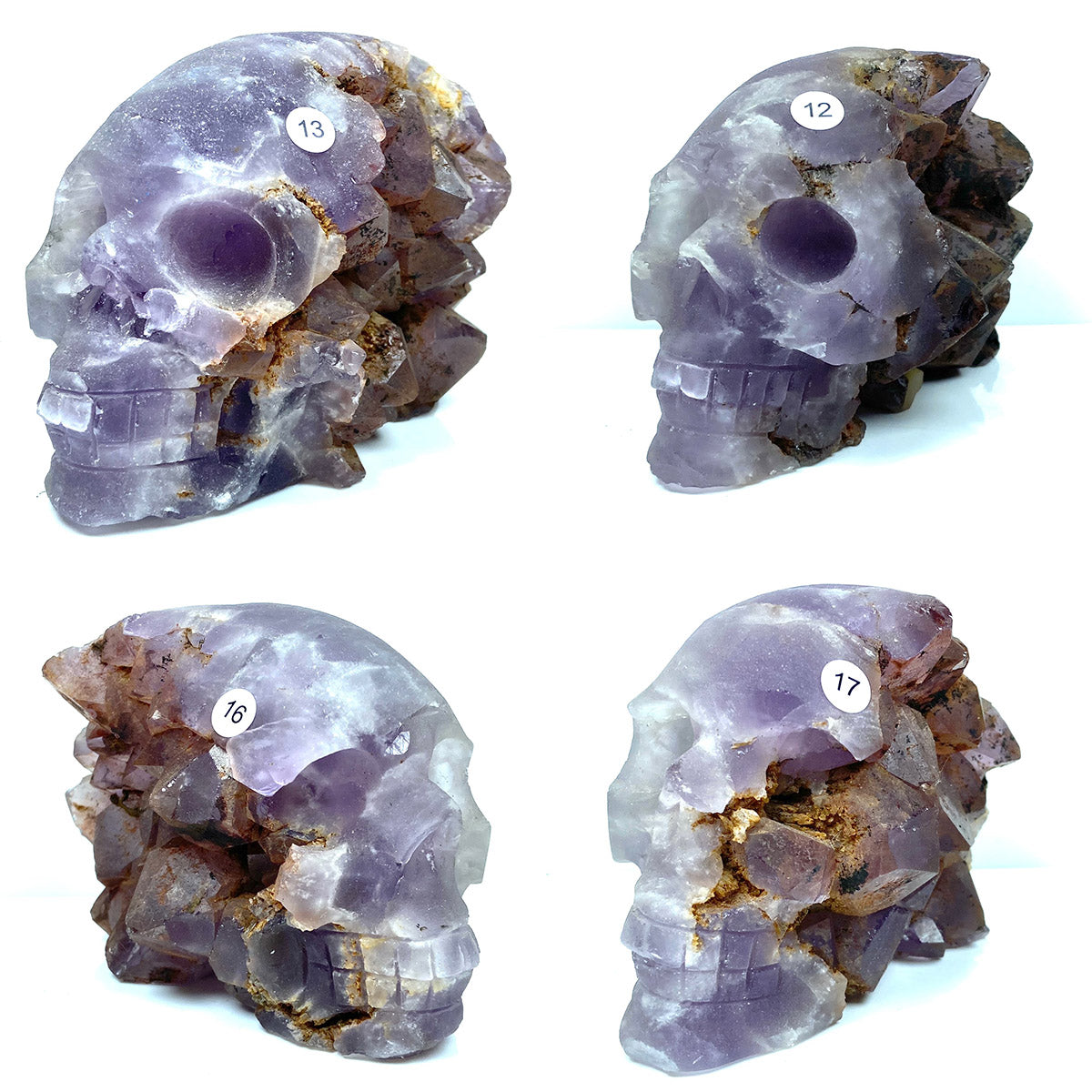 Amethyst Cluster Skull