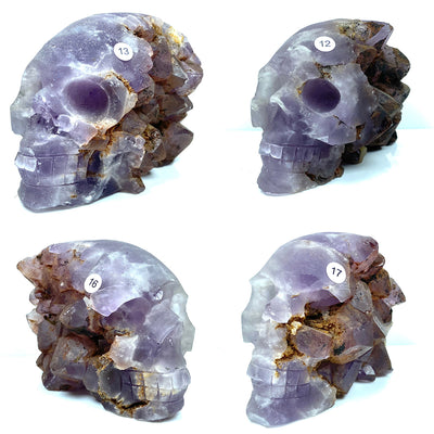 Amethyst Cluster Skull