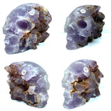 Amethyst Cluster Skull