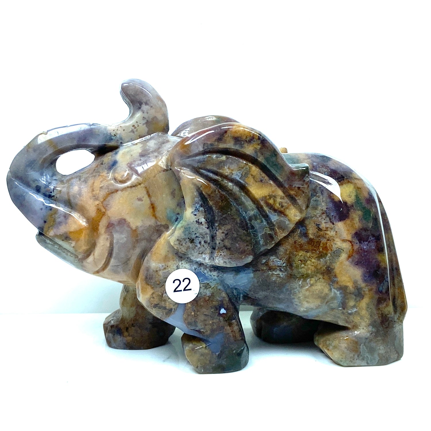 Ocean Jasper Crystal Carving Animal Wolf Elephant Owl