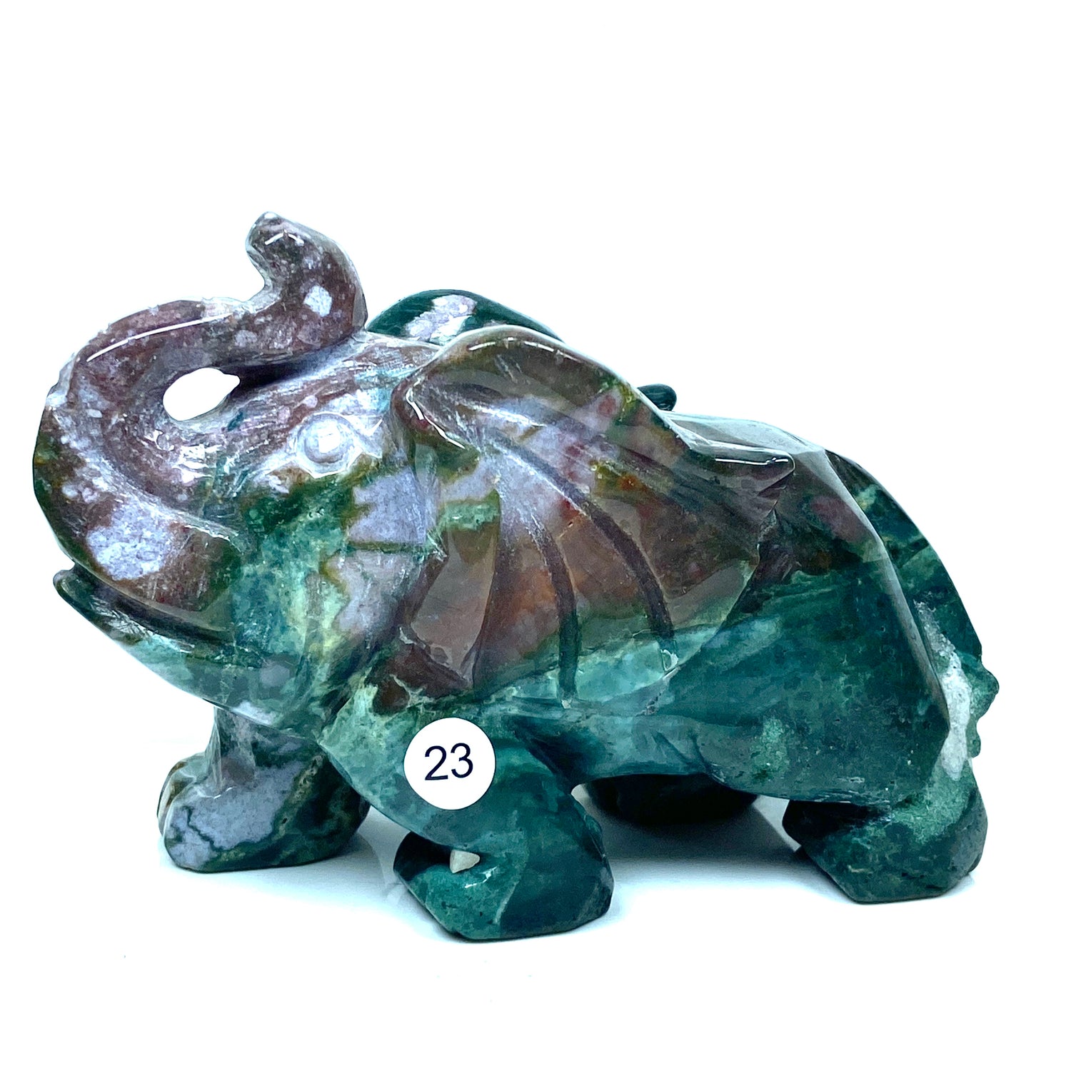 Ocean Jasper Crystal Carving Animal Wolf Elephant Owl