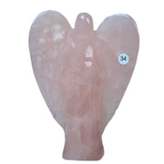 Crystal Angel Statue Hand Carved Rose Quartz  Model