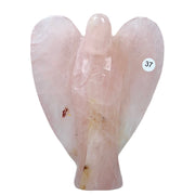 Crystal Angel Statue Hand Carved Rose Quartz  Model