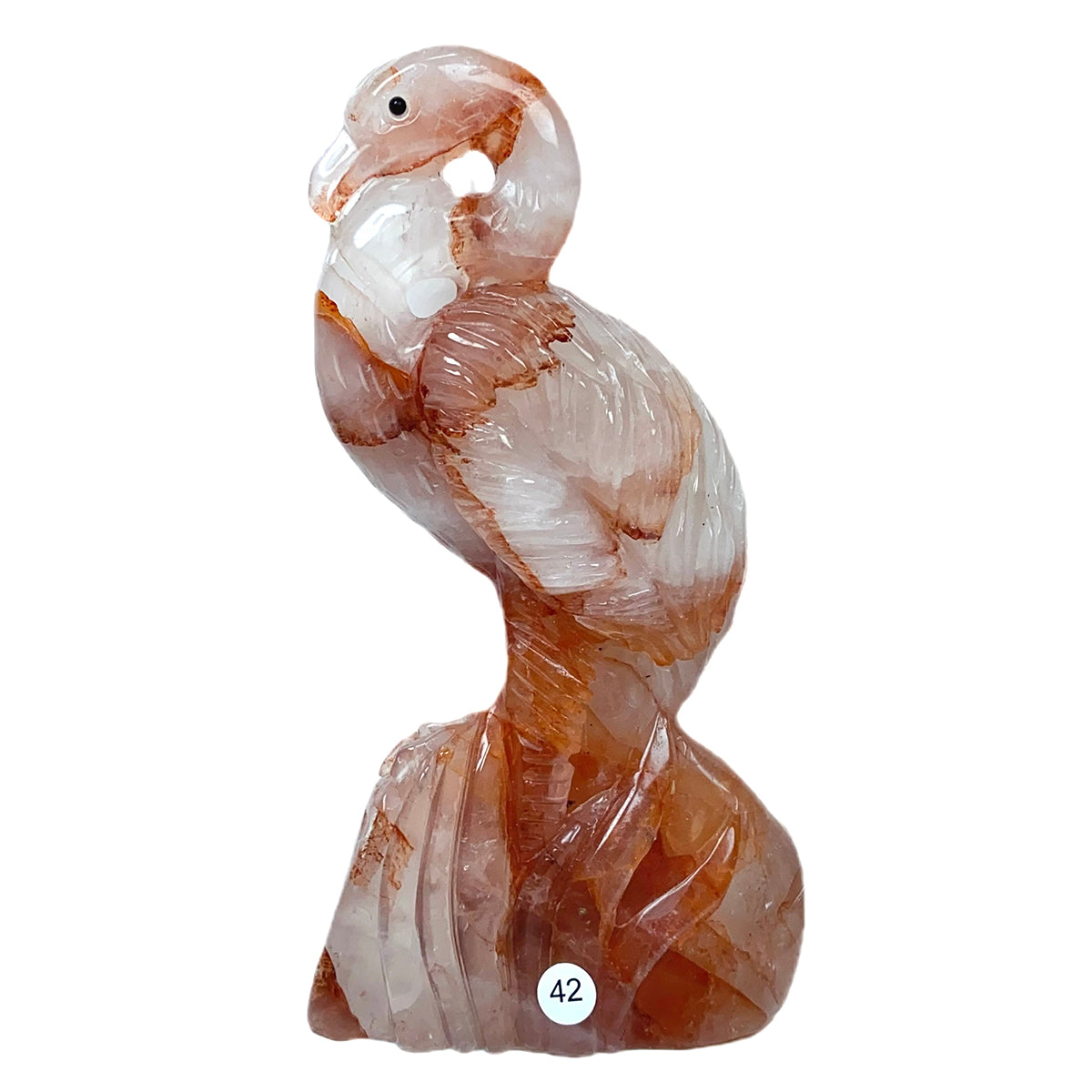 Fire Quartz Flamingo Bird Gemstone  Crystal Animal