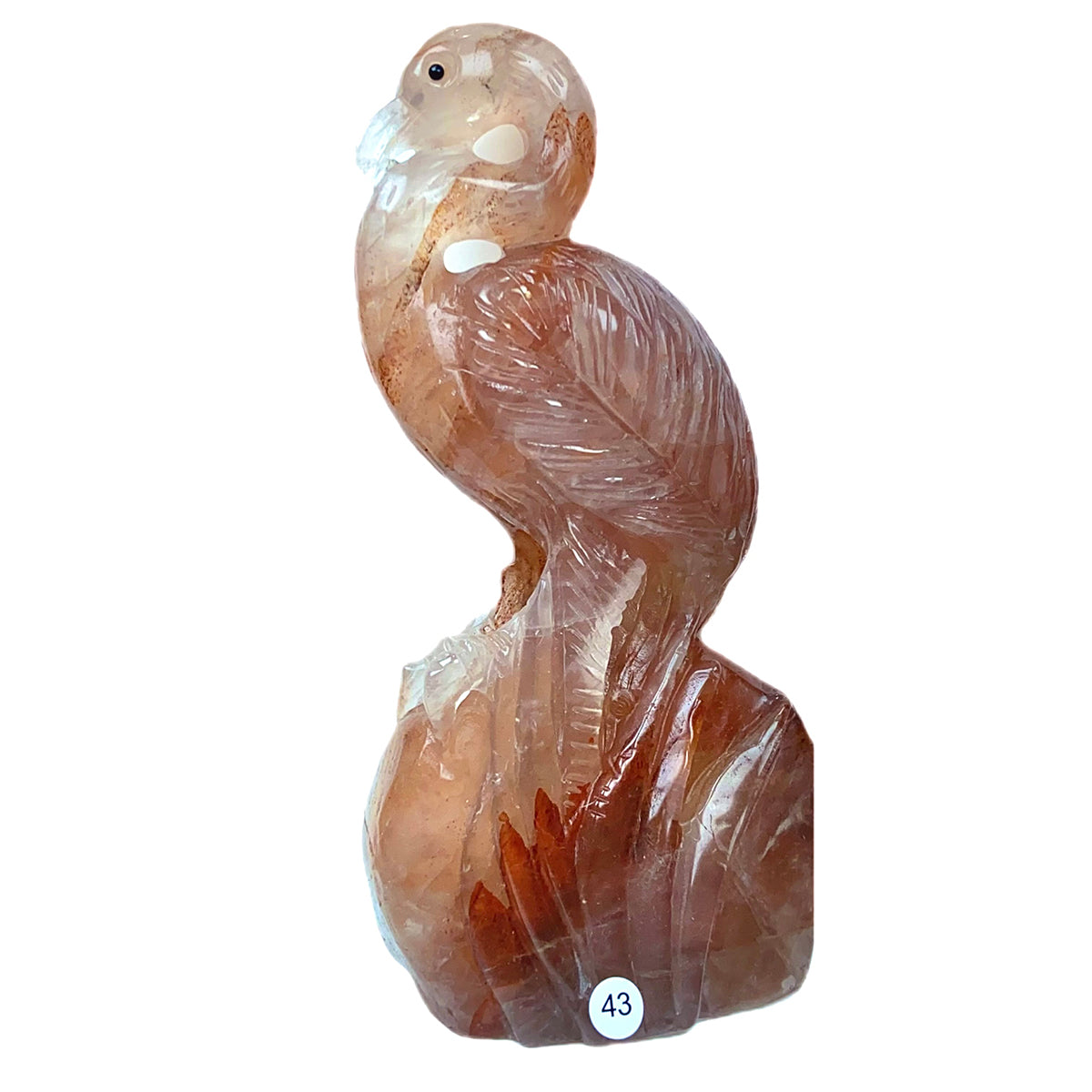 Fire Quartz Flamingo Bird Gemstone  Crystal Animal