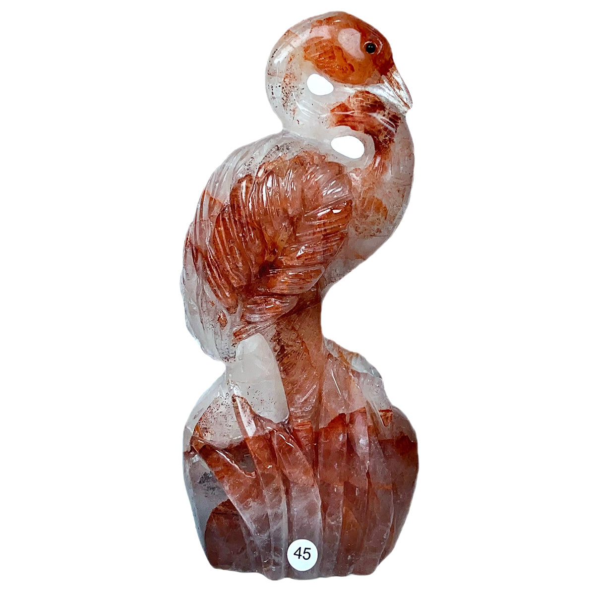 Fire Quartz Flamingo Bird Gemstone  Crystal Animal