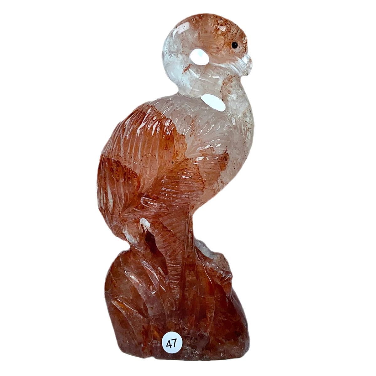 Fire Quartz Flamingo Bird Gemstone  Crystal Animal